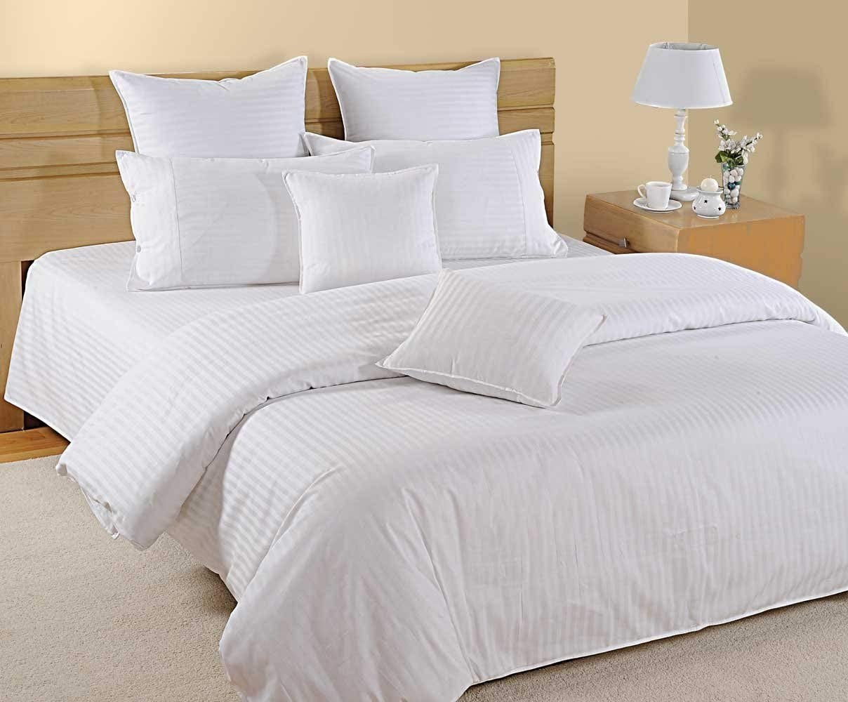 Luxury T-200 Cotton Bedsheet (King, Plain White)